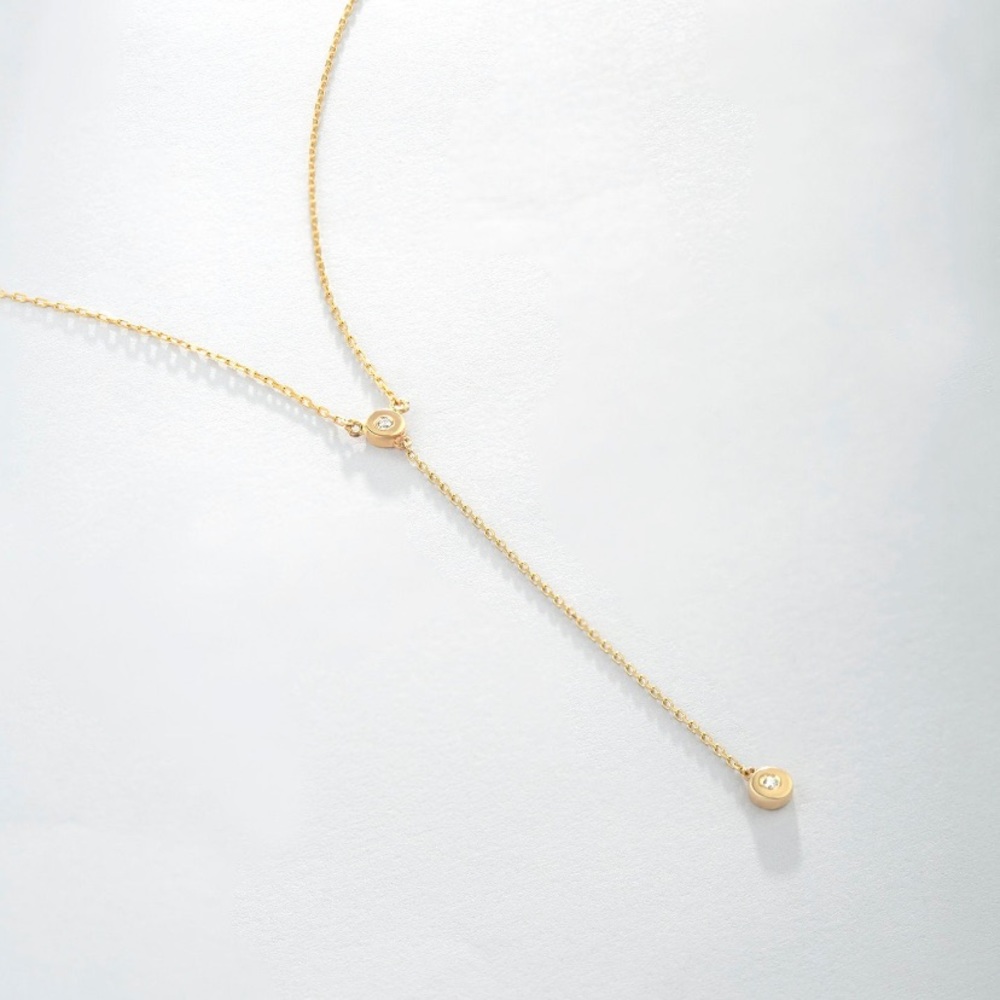 Etsy Diamond Y necklace 14k gold